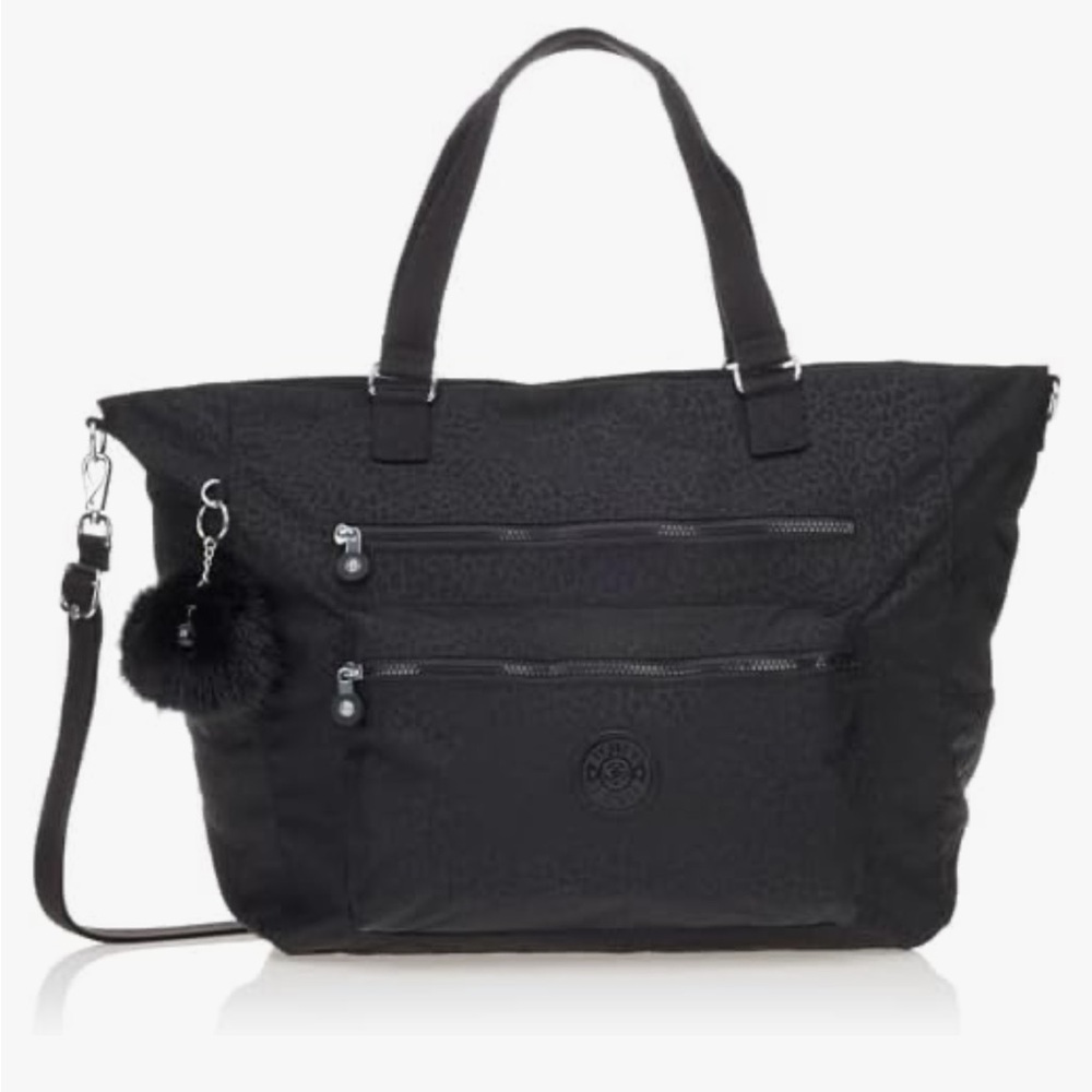 Kipling Isaac Weekender Tote Bag Black Shimmering Spot  RARE